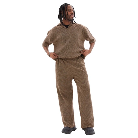 Isa Boulder Other - Isa Boulder‎ Lenticular Pants Size XL Brown Handmade Avant-Garde Structural Knit